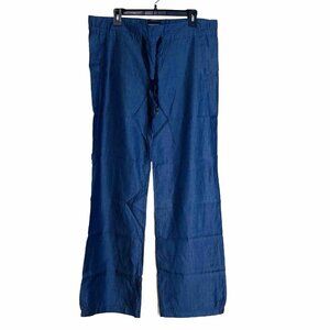 Emporio Armani Men’s Large Lounge Pants Blue Drawstring 100% Lyocell